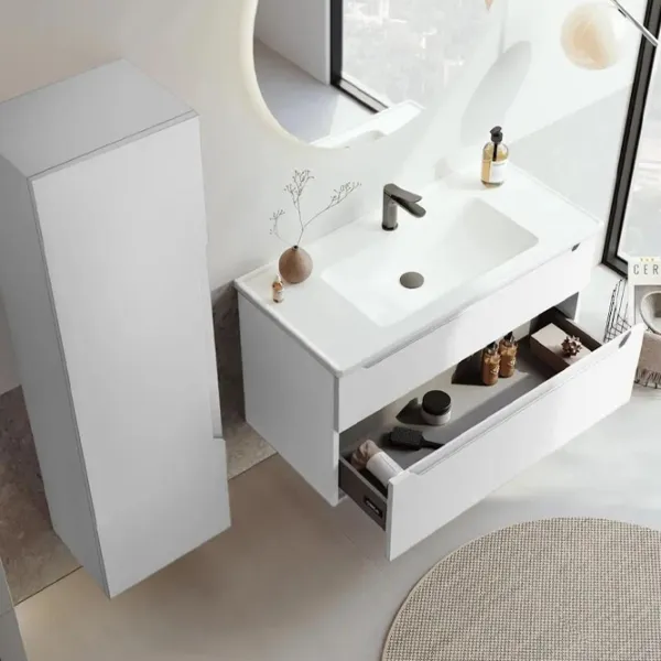 Dulap cu lavoar Orka Messina 100 Pe perete / MDF / Matte Cashmere photo 3