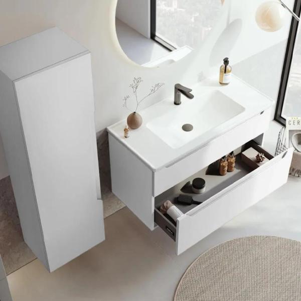Dulap cu lavoar Orka Messina 85 Pe perete / MDF / Matte Cashmere photo 3