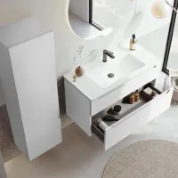 Dulap cu lavoar Orka Messina 85 Pe perete / MDF / Matte Cashmere photo 3