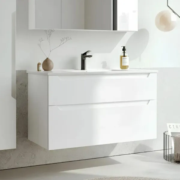 Dulap cu lavoar Orka Messina 85 Pe perete / MDF / White photo 3