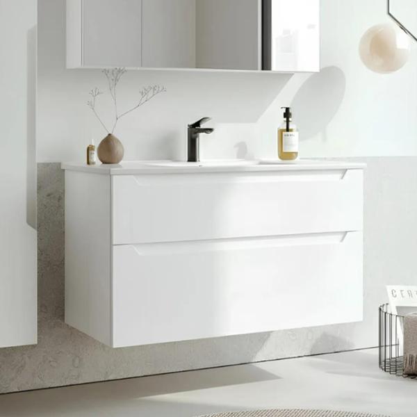 Dulap cu lavoar Orka Messina 85 Pe perete / MDF / White photo 3