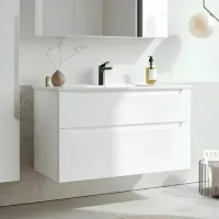 Dulap cu lavoar Orka Messina 85 Pe perete / MDF / White photo 3