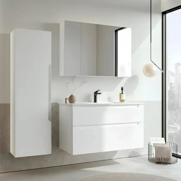 Dulap cu lavoar Orka Messina 85 Pe perete / MDF / White photo 4