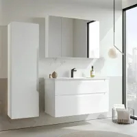 Dulap cu lavoar Orka Messina 85 Pe perete / MDF / White photo 4