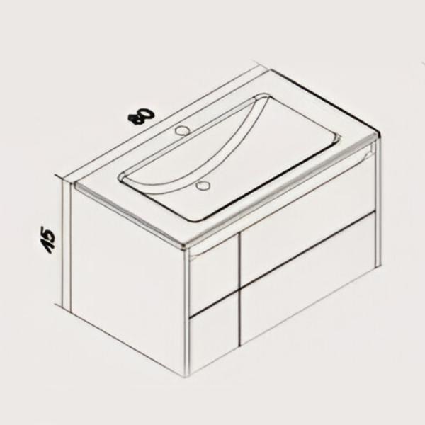 Dulap cu lavoar Orka New Likya 80 Pe perete / MDF / White photo 6