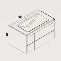 Dulap cu lavoar Orka New Likya 80 Pe perete / MDF / White photo 6