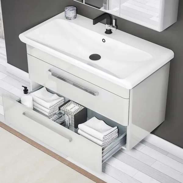 Dulap cu lavoar Orka Rose 80 Pe perete / MDF / White photo 4