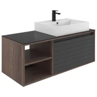 Dulap cu lavoar Orka Prato 120 Pe perete / MDF / Anthracite