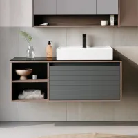 Dulap cu lavoar Orka Prato 120 Pe perete / MDF / Anthracite photo 2