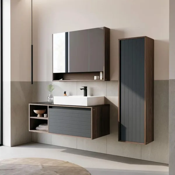 Dulap cu lavoar Orka Prato 120 Pe perete / MDF / Anthracite photo 3