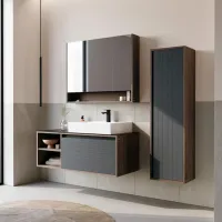 Dulap cu lavoar Orka Prato 120 Pe perete / MDF / Anthracite photo 3