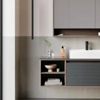 Dulap cu lavoar Orka Prato 120 Pe perete / MDF / Anthracite photo 4