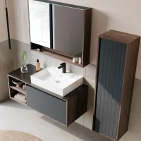 Dulap cu lavoar Orka Prato 120 Pe perete / MDF / Anthracite photo 5