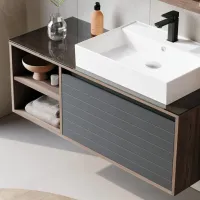 Dulap cu lavoar Orka Prato 120 Pe perete / MDF / Anthracite photo 6