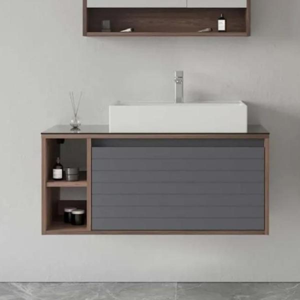 Dulap cu lavoar Orka Prato 100 Pe perete / MDF / Anthracite photo 2