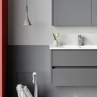 Dulap cu lavoar Orka Arno 85 Pe perete / MDF / Gray photo 4