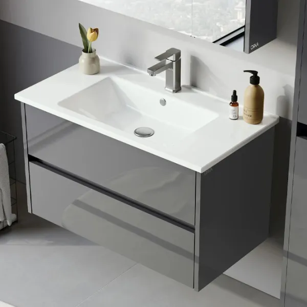 Dulap cu lavoar Orka Arno 100 Pe perete / MDF / Gray photo 3