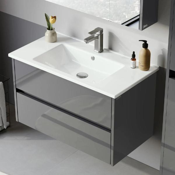 Dulap cu lavoar Orka Arno 100 Pe perete / MDF / Gray photo 3