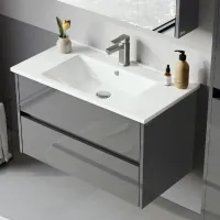 Dulap cu lavoar Orka Arno 100 Pe perete / MDF / Gray photo 3