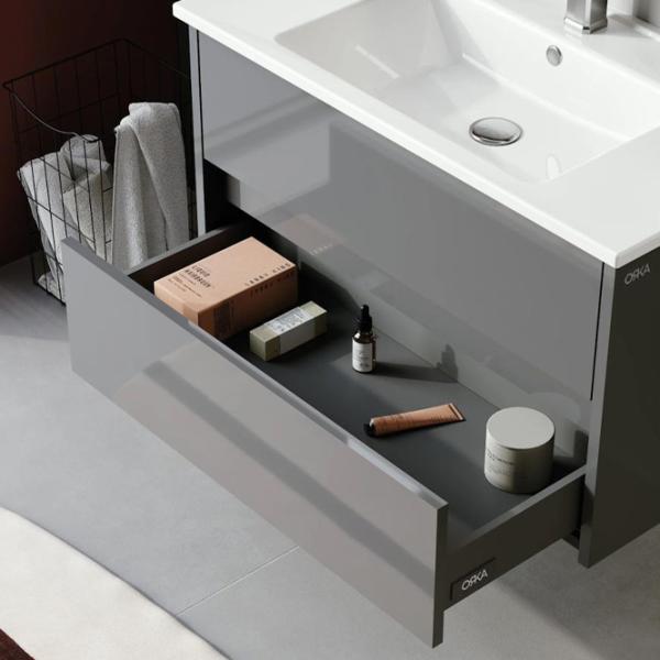 Dulap cu lavoar Orka Arno 100 Pe perete / MDF / Gray photo 4