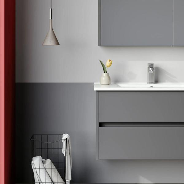 Dulap cu lavoar Orka Arno 100 Pe perete / MDF / Gray photo 5