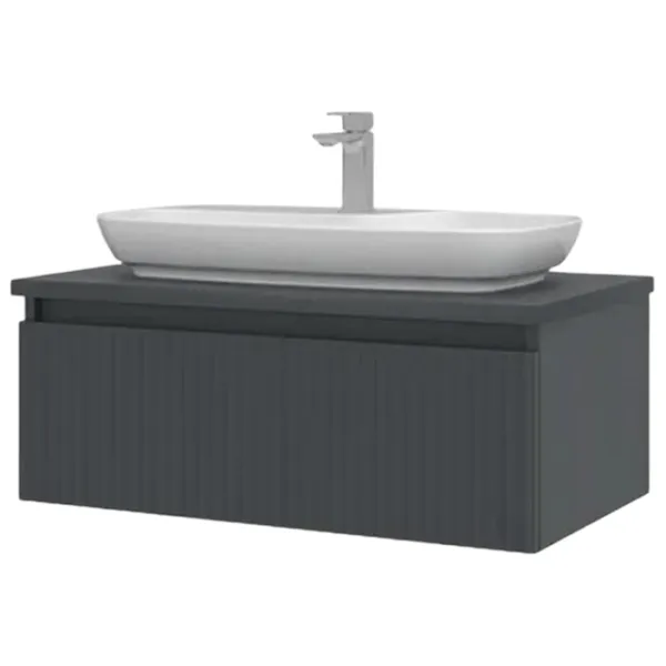 Dulap cu lavoar Orka Lentia 80 Pe perete / MDF / Anthracite photo 2
