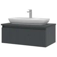 Dulap cu lavoar Orka Lentia 80 Pe perete / MDF / Anthracite photo 2