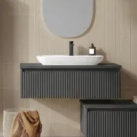 Dulap cu lavoar Orka Lentia 80 Pe perete / MDF / Anthracite photo 3