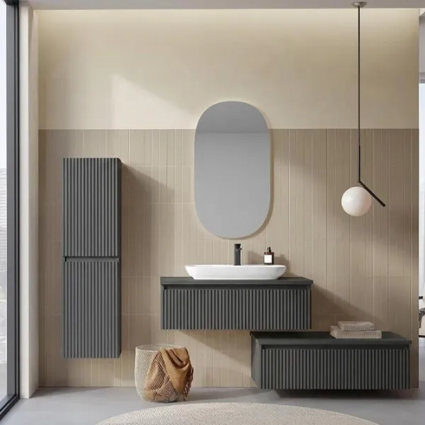 Dulap cu lavoar Orka Lentia 80 Pe perete / MDF / Anthracite photo 4
