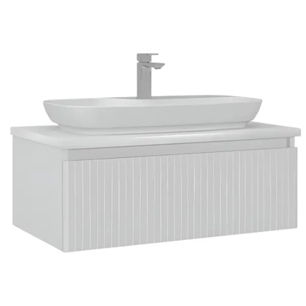 Dulap cu lavoar Orka Lentia 80 Pe perete / MDF / White photo 1