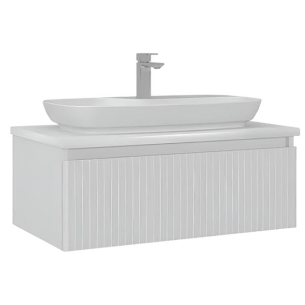 Dulap cu lavoar Orka Lentia 80 Pe perete / MDF / White photo 1