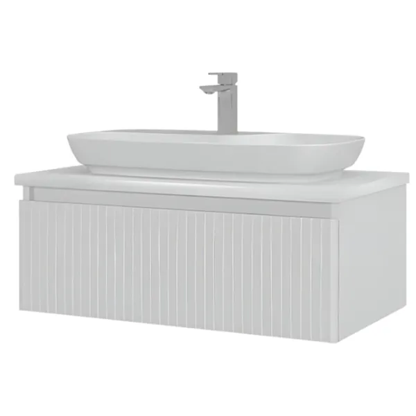 Dulap cu lavoar Orka Lentia 80 Pe perete / MDF / White photo 2