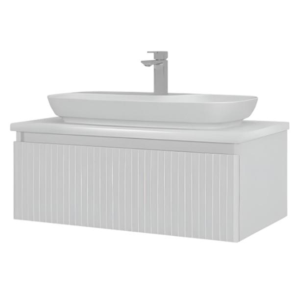 Dulap cu lavoar Orka Lentia 80 Pe perete / MDF / White photo 2