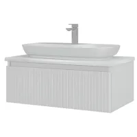 Dulap cu lavoar Orka Lentia 80 Pe perete / MDF / White photo 2