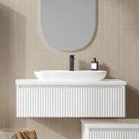 Dulap cu lavoar Orka Lentia 80 Pe perete / MDF / White photo 3