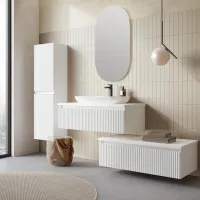 Dulap cu lavoar Orka Lentia 80 Pe perete / MDF / White photo 4