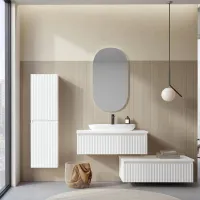 Dulap cu lavoar Orka Lentia 80 Pe perete / MDF / White photo 5