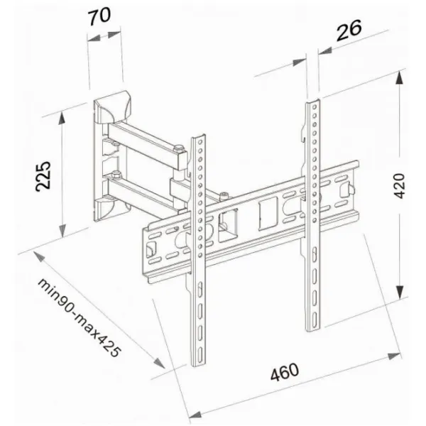 Кронштейн ТВ Charmount CT-WPLB-T444 VESA 400 x 400 мм photo 6