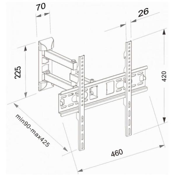 Кронштейн ТВ Charmount CT-WPLB-T444 VESA 400 x 400 мм photo 6