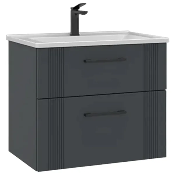 Dulap cu lavoar Orka Bari 65 Pe perete / MDF / Anthracite photo 1