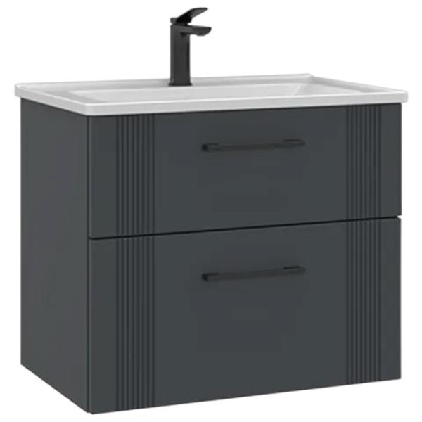 Dulap cu lavoar Orka Bari 65 Pe perete / MDF / Anthracite photo 1