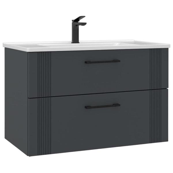 Dulap cu lavoar Orka Bari 85 Pe perete / MDF / Anthracite photo 1