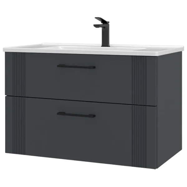 Dulap cu lavoar Orka Bari 85 Pe perete / MDF / Anthracite photo 2