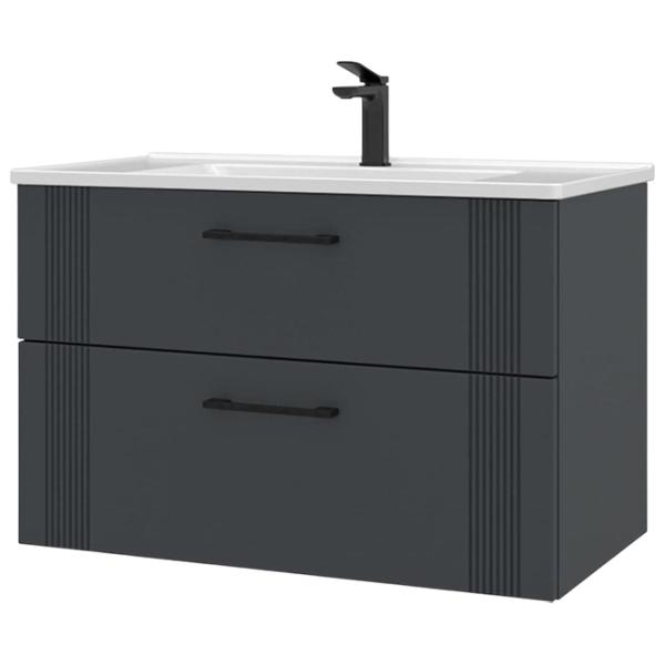Dulap cu lavoar Orka Bari 85 Pe perete / MDF / Anthracite photo 2