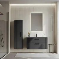 Dulap cu lavoar Orka Bari 85 Pe perete / MDF / Anthracite photo 3