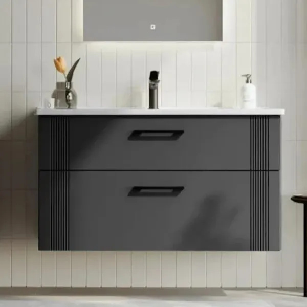 Dulap cu lavoar Orka Bari 85 Pe perete / MDF / Anthracite photo 4
