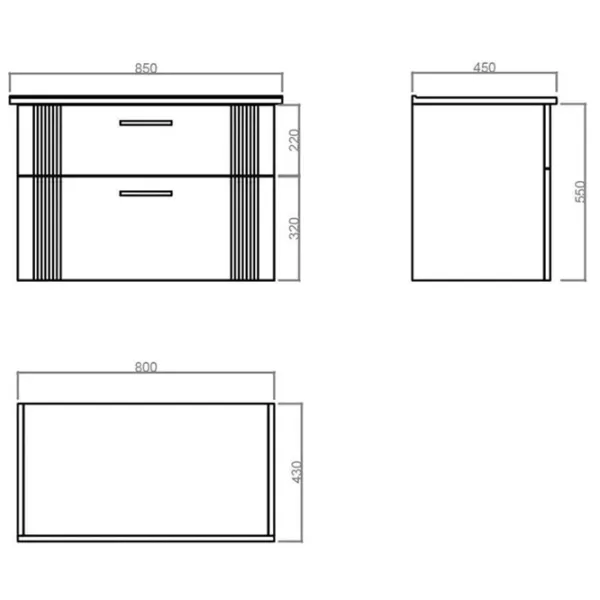 Dulap cu lavoar Orka Bari 85 Pe perete / MDF / Anthracite photo 5