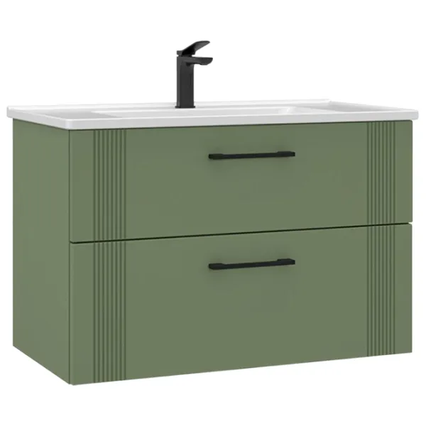 Dulap cu lavoar Orka Bari 85 Pe perete / MDF / Green photo 1