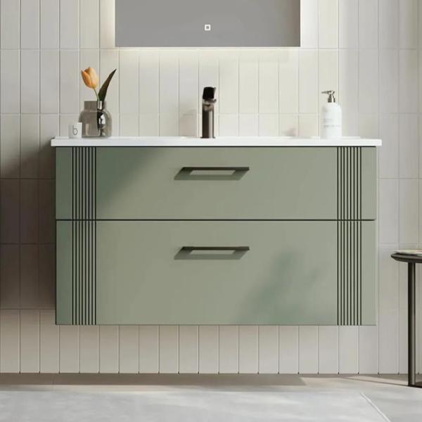 Dulap cu lavoar Orka Bari 85 Pe perete / MDF / Green photo 3