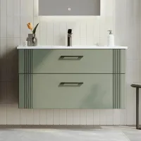 Dulap cu lavoar Orka Bari 85 Pe perete / MDF / Green photo 3